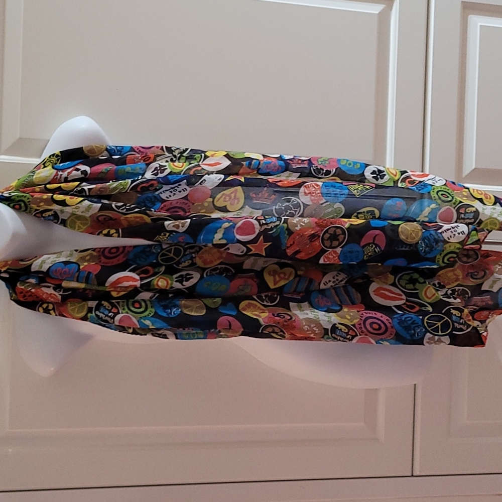 Scarf Hippie Pop Culture Retro Print Multicolor Boho Rectangle